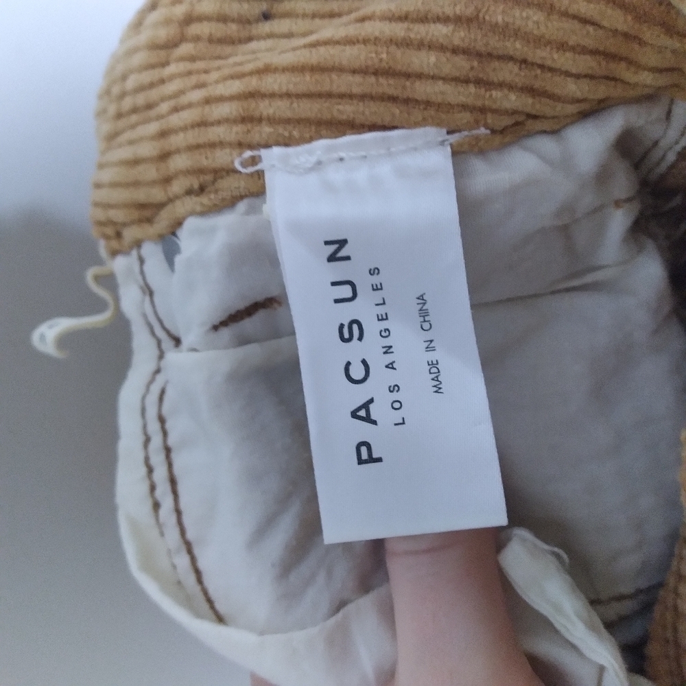 PacSun Mustard Yellow Corduroy Mom Jean High Waist Pants Size 26 - Picture 8 of 10